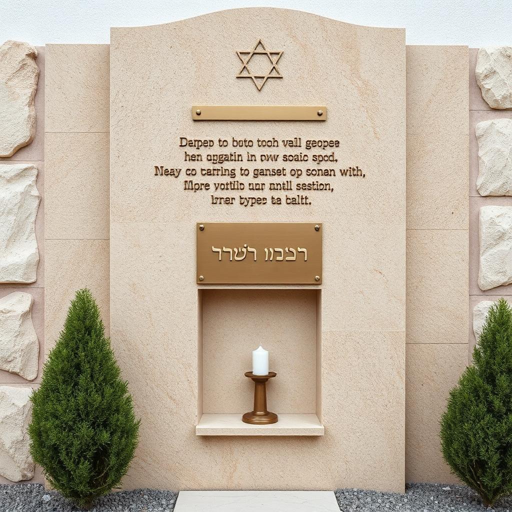 מצבת קיר מס' 4 - אבן חול עם בית נר